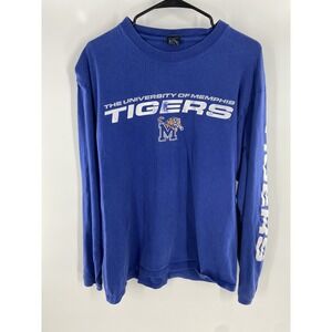 Vintage Memphis Tigers Football Long Sleeve Shirt Men's Large  90s Blue Tee